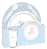 SET DE PLATOS, CUBIERTOS Y VASO SAFTA PREESCOLAR "UNICORNIO" SAFTA26 342689933 26X26 UNIDAD